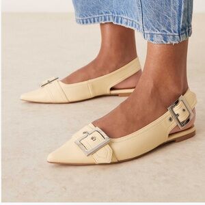 ASOS Legion buckle ballet flats in butter yellow